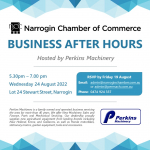 Narrogin Chamber of Commerce - Business After Hours (24 August 2022 - Perkins Machinery)